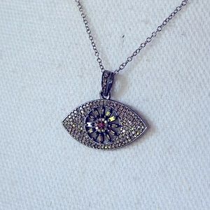 Cool Diamond/sterling silver evil eye !